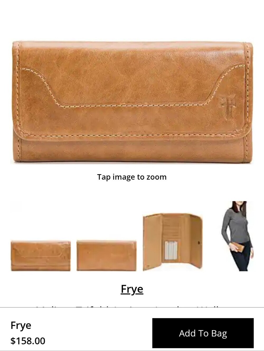 frye leather destressed wallet Brand new
